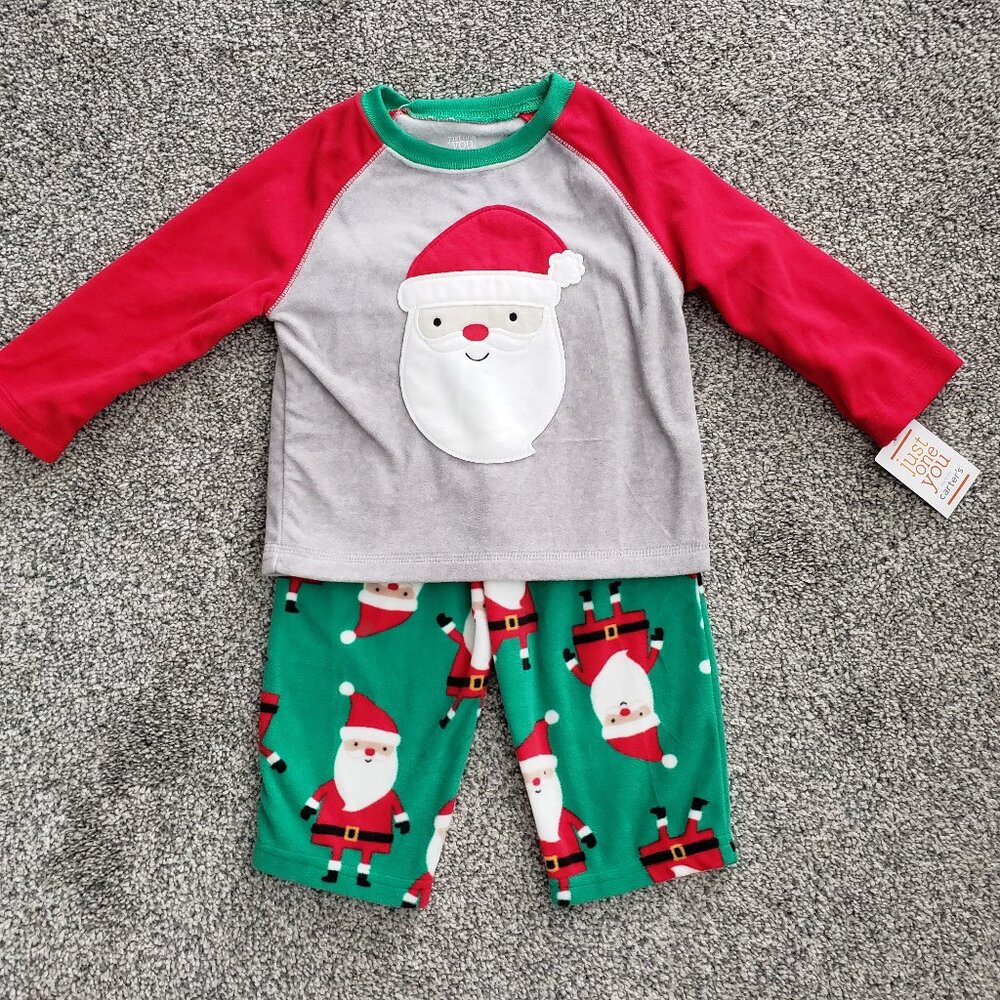 🛍️ BUNDLE ONLY *** Carters Just One You Santa Christmas PJs Pajamas  Size 18m